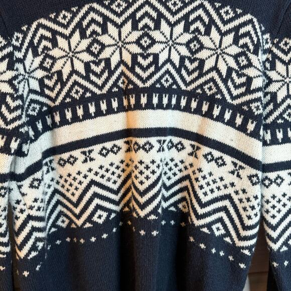 H2H Navy Blue Slim Fit Knitted Ugly Christmas Sweater Size Small - Picture 2 of 6